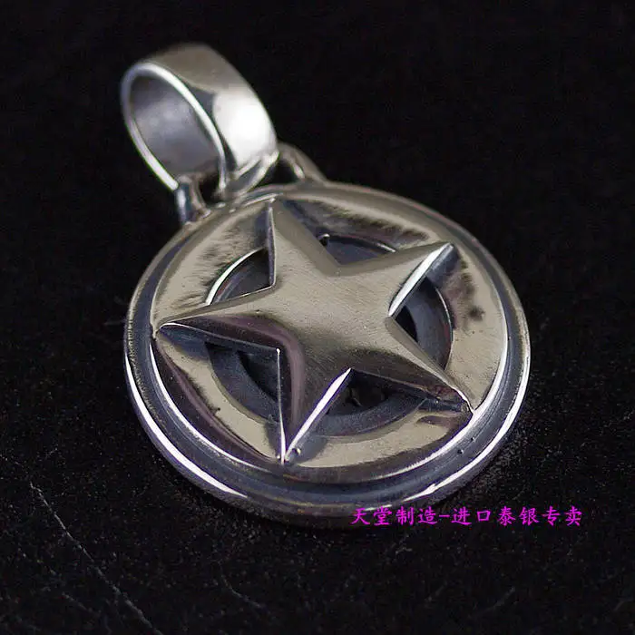 

925 sterling silver pentacle pentagram circle cards Sterling Silver Pendant