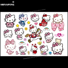 SHNAPIGN Olá Crianças gato Dos Desenhos Animados Etiqueta Tatuagens Temporárias Moda Estilo Verão Elsa Meninas Crianças Meninos À Prova D' Água Quente