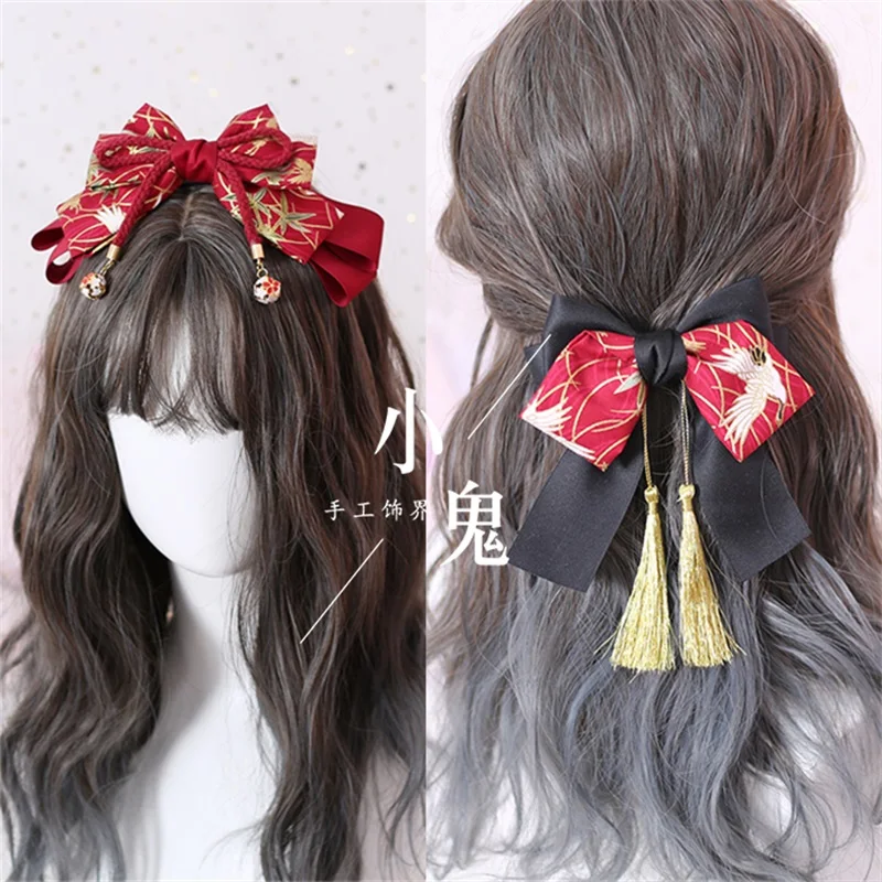 

Classics Chinese style Tassel Bowknot Head band Lolita Girl Headwear Hair pin Kimono Bathrobe Hair Accessories Cosplay Headdress