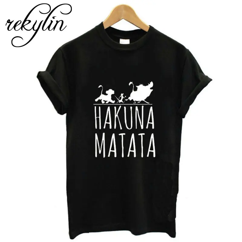 

2019 Hakuna Matata lettera della stampa Tee shirt Homme Donne di Estate t shirt A Manica corta Plus Size women casual