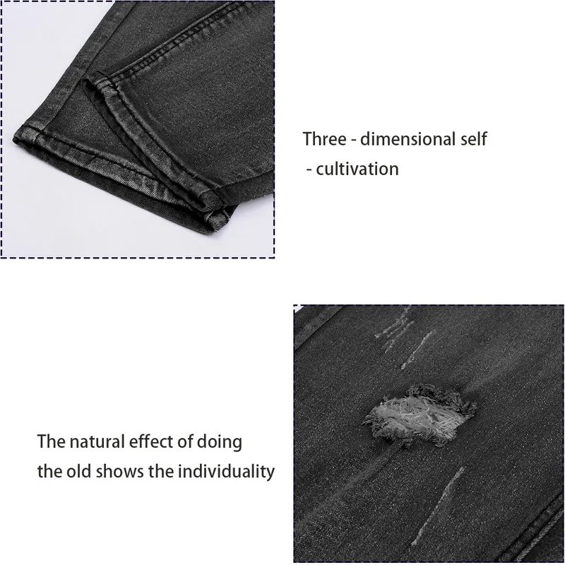Модные рваные джинсы с ремнем, комбинезон, мужские однотонные прямые облегающие уличные джинсовые комбинезоны с дырками, повседневные летние джинсы с карманами, Homme