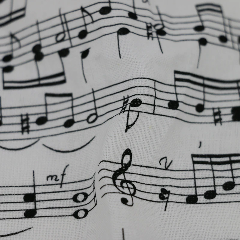 100cm*110cm Music Note Print Cotton Cloth Craft Diy Zakka Cotton Material Fabric Poplin