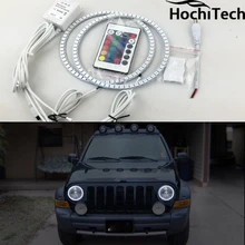 for Jeep Liberty KJ 2000 2001 – 2007 LED perimeter headlight rings halo Multi-color RGB angel demon eyes