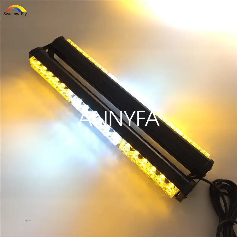 CYAN SOIL BAY 18 36 LED 108W Double Side Emergency Warning Beacon Strobe Light Bar Amber Yellow Lamp White CYAN SOIL BAY 18 36 LED 108W Double Side Emergency Warning Beacon Strobe Light Bar Amber Yellow Lamp White