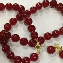 Натуральный слово Ювелирные украшения кварцевые драгоценного камня натуральным изделия 8 мм красный круглый Бусины Цепочки и ожерелья Серьги комплекты серебро-ювелирные изделия