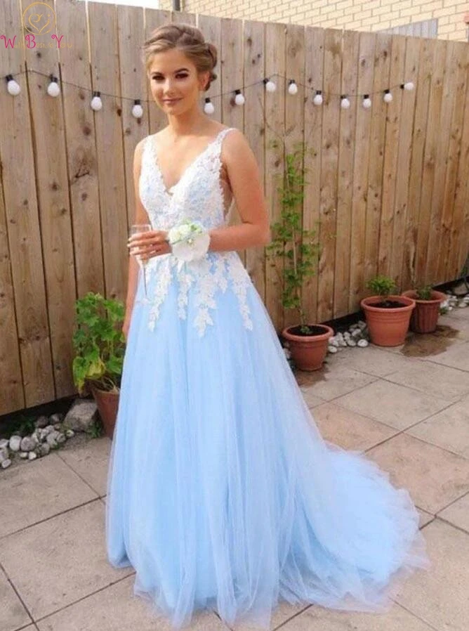 blue prom dress