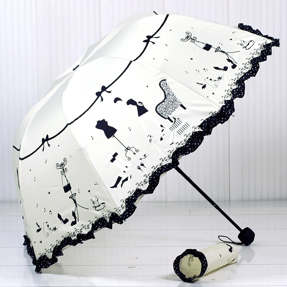

Kocotree heart-shaped Princess new arched creative folding umbrella sun umbrella lace parasol umbrella rain women guarda chuva