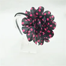 1 Uds 2018 diademas de alta calidad Chiffon Flores grandes cabeza aro niñas diademas colores dulces chico accesorios para el cabello(China)
