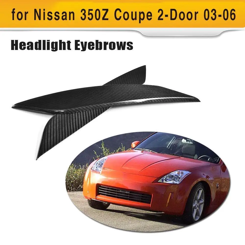MOTOALL Headlight Eye Lid Eyelids Cover For Nissan 03-09 350Z Z33 Fairlady Carbon Fiber In | Whizz - Foto 9