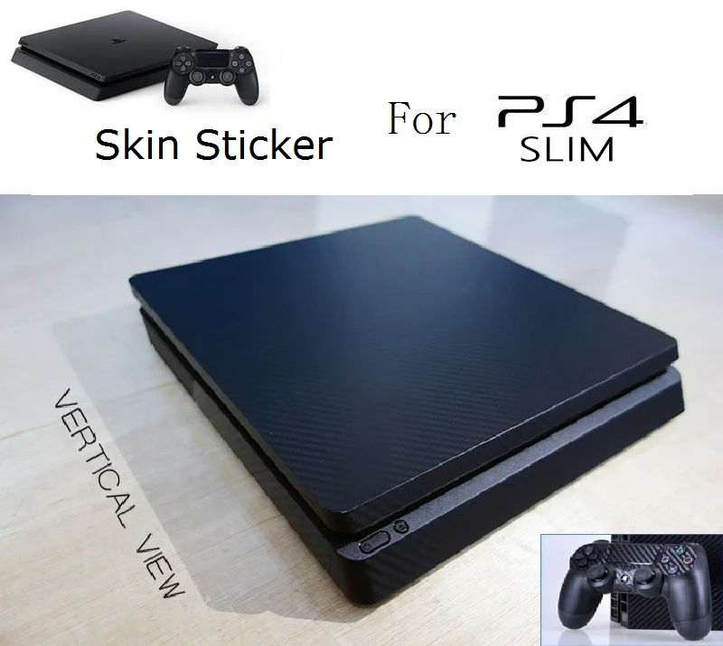 

HOTHINK 5 colors Carbon Fiber Sticker Cover Protector Skin for PS4 Slim Console and PS4 Slim Controller accessories