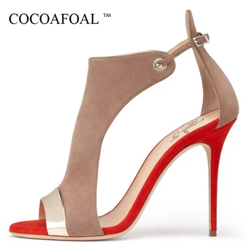 

COCOAFOAL Women Party Peep Toe Sandals Red Blue Plus Size 43 44 45 High Heels Wedding Sandals Summer Sexy Open Toe Heels Pumps