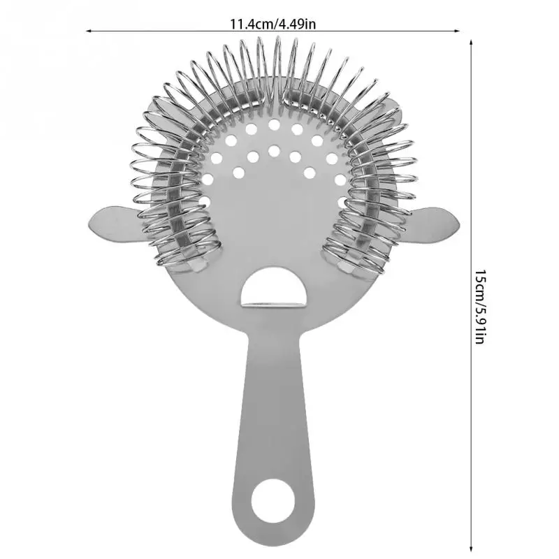 Стиль, коктейльный фильтр для напитков, инструмент для сушки напитков, фильтрующий гаджет из нержавеющей стали для бара, Кухонное ситечко - Цвет: Серебристый