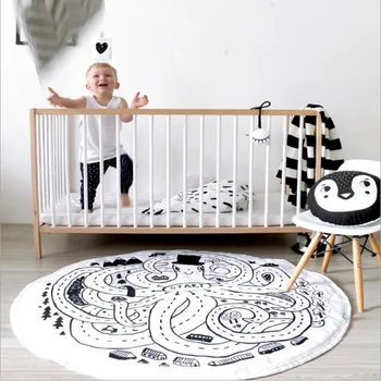 

Baby Play Mats Funny Cartoon Octopus Highway Crawling Carpet Warm Round Blanket Kids Maze Game Mat Children Boy Girl Play Toys