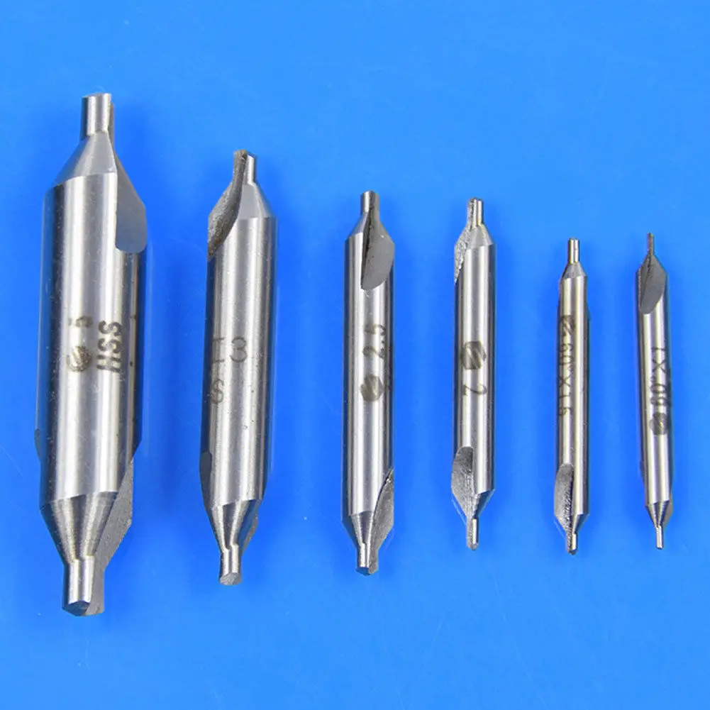 

6in1 Set Combined HSS Center Drill Countersink Bit Lathe Mill Tackle Tools 1~5mm