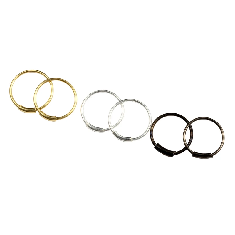 15 шт./компл. 925 пробы серебряные кольца для пирсинга перегородки носа кольцо Козелка кольцо для пирсинга без необходимости прокола кольцо в нос имитация 8 мм