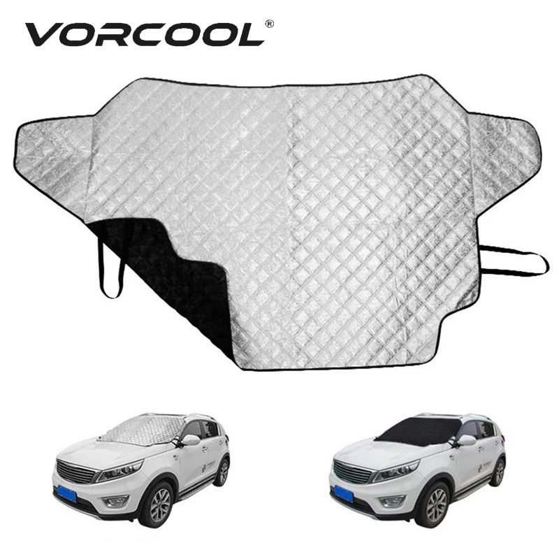 VORCOOL 145x111 см автомобильный солнцезащитный козырек, уплотненный складной козырек на лобовое стекло, магнитный утолщенный теплоотражающий солнцезащитный экран