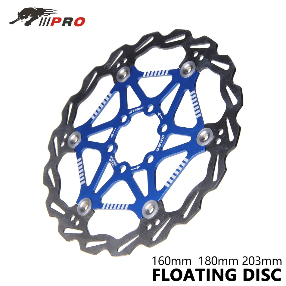 Велосипедный дисковый тормозной ротор MTB ультра-светильник плавающие дисковые роторы 160/180/203 мм IIIPRO тормозных колодок поплавок роторов шесть велосипедные Болты части