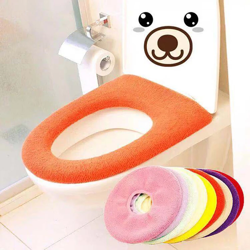 Toilet Seat Cover Bathroom Accessories Set Mat Warm Soft Toilet Cover Seat Lid Pad Bathroom Closestool Protector