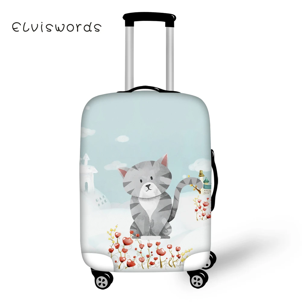 Чехол ELVISWORDS с милыми животными и принтом для путешествий багажа чехол рисунком