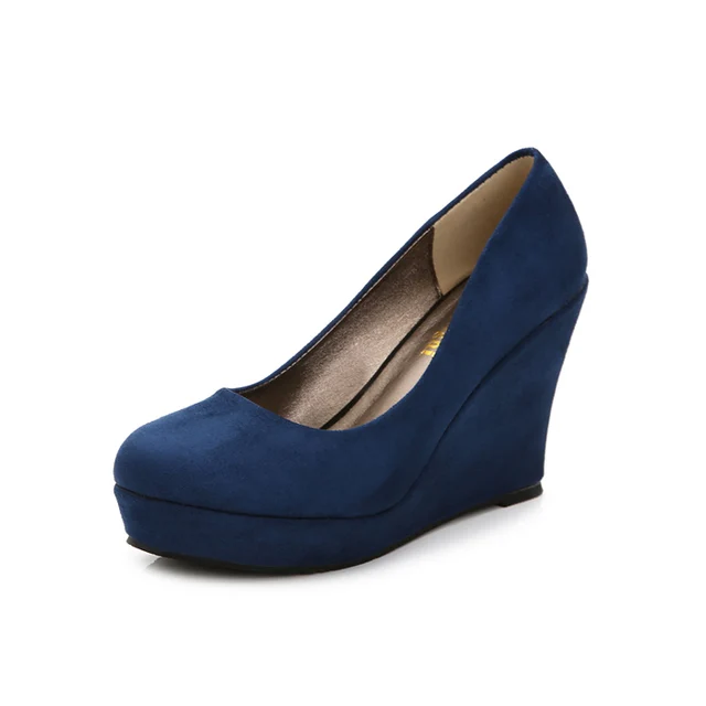 blue wedge shoes