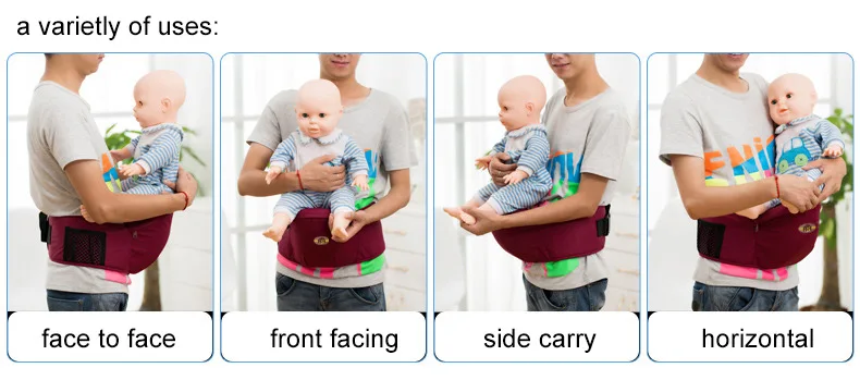 6-36 месяцев хлопка Кенгуру дышащий Младенческая Рюкзак слинг Портативный талии стул для мамы на открытом воздухе эргономичный Хип сиденья