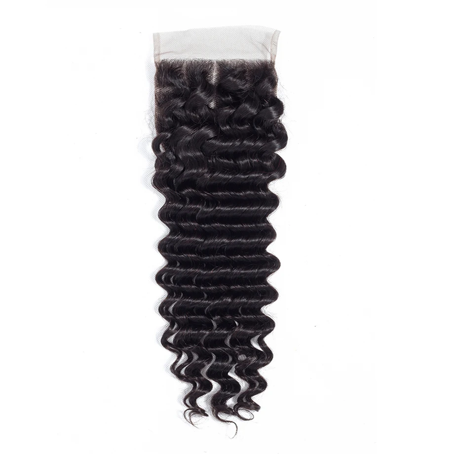 Глубокая волна пряди с закрытием 6x6 Кружева Закрытие с пряди бразильские волосы плетение пряди человеческие волосы WeavonRemy волос