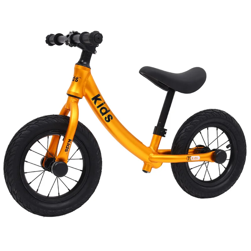 Perfect New Push Balance Bike Kids Riding Bicycle Ages 2-6 No-Pedal Learn To Ride Banana Pre Bike With Aluminum Body Pneumatic Tire 3