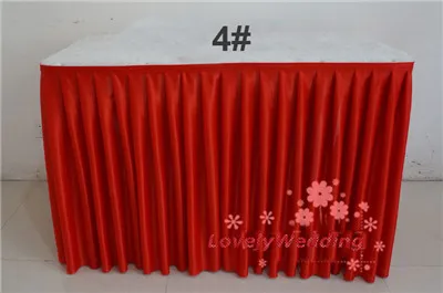 Высококачественная настольная юбка/шелковая скатерть для украшения свадебного стола - Цвет: Красный