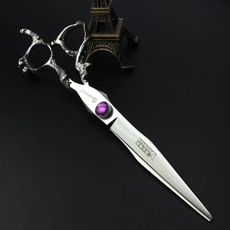 Высококачественный dual-head ножницы 7/7,5/8/9 inch ножницы Салон персонализированные ножницы из 440c - Цвет: 7inch Purple Diamond