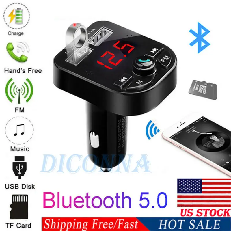 

New Convenience Bluetooth Car USB FM Transmitter Wireless Radio MP3 Player