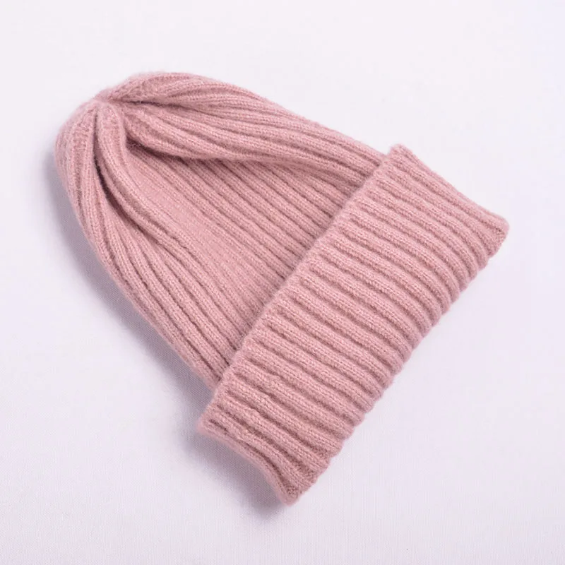 Горячая мягкая зимняя шапка хорошего качества женские шапки шерсть вязаная теплая одноцветная шапочка эластичная шапочка в стиле кэжуал Mutsen