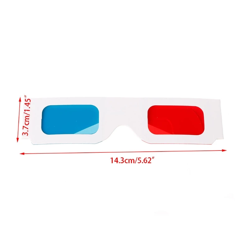 Universal White Frame Red Blue Anaglyph 3D Glasses For Movie Game DVD Video TV