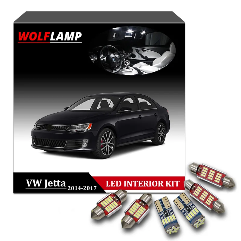 Wolflamp 13Pcs Canbus White LED Interior Car Lights For 2014 2017 VW