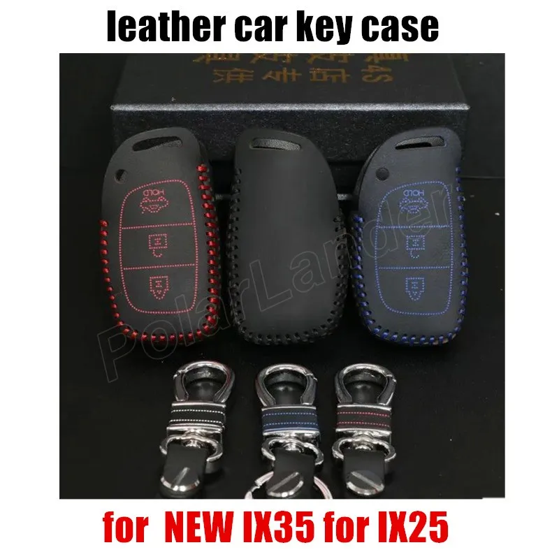 Only Red factoty price car key case fit for HYUDNAI NEW IX35 IX25 sewing Hand styling genuine quality leather | Автомобили и
