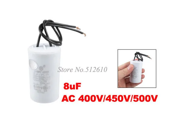 

Best Promotion Wholesale Price AC 400V/450V/500V 8uF 2-wire Motor Running Capacitor for Washing Machine Washer 5PCS