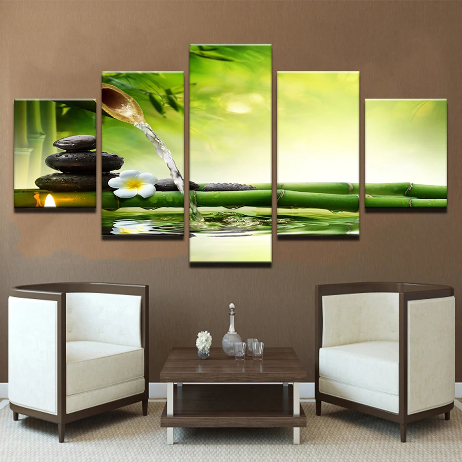 Living Room HD Printed Painting Home Decor Poster 5 Panel Zen Spring