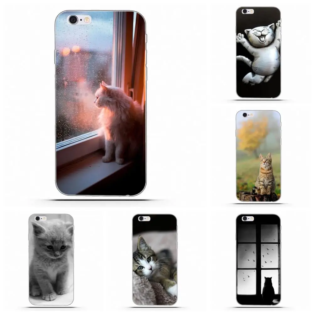 ТПУ чехлы для телефонов чехол Sony Xperia Z Z1 Z2 Z3 Z4 Z5 compact Mini Premium M2 M4 M5 T3 E3 E5 XA melancholy cat lovely