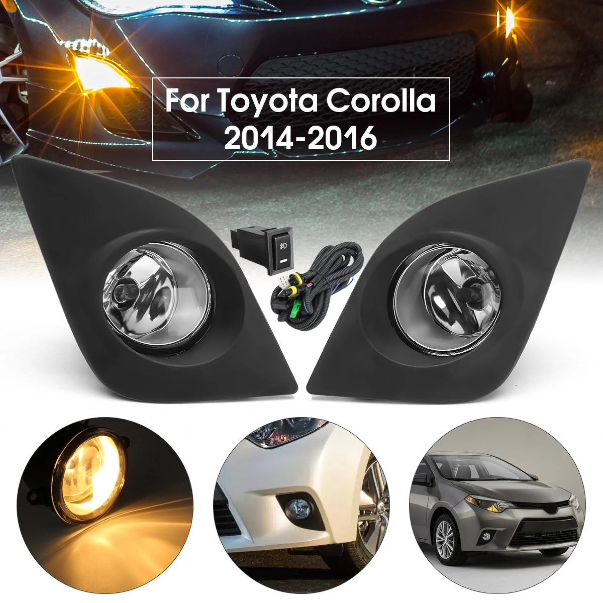Автомобильная противотуманная фара для Toyota Corolla 2014 2016 1 пара с переключателем +