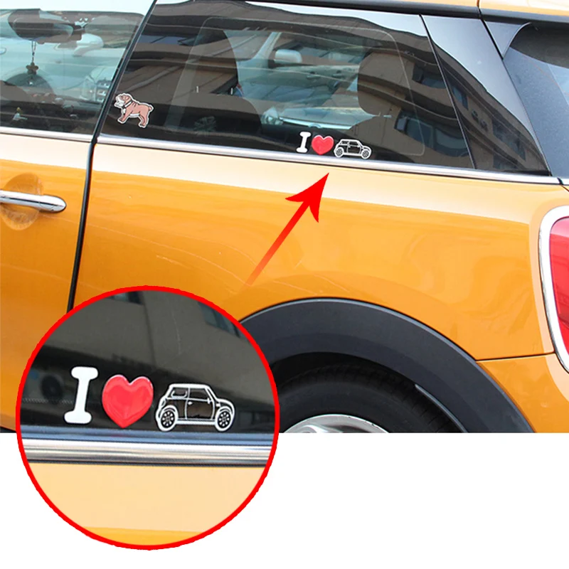 

3D car sticker I LOVE MINI decoration car styling For ONE COOPER S JCW CLUBMAN MINI F54 F55 F56 F60 R61 Creative ornament