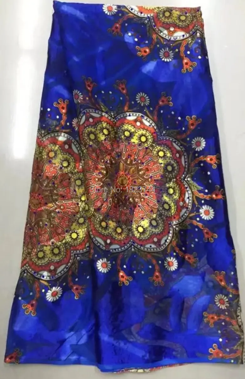 4.5meter/lot) ASL71021-4 new fashion african chiffon silk fabric for dress stretch lace good quality! | Дом и сад