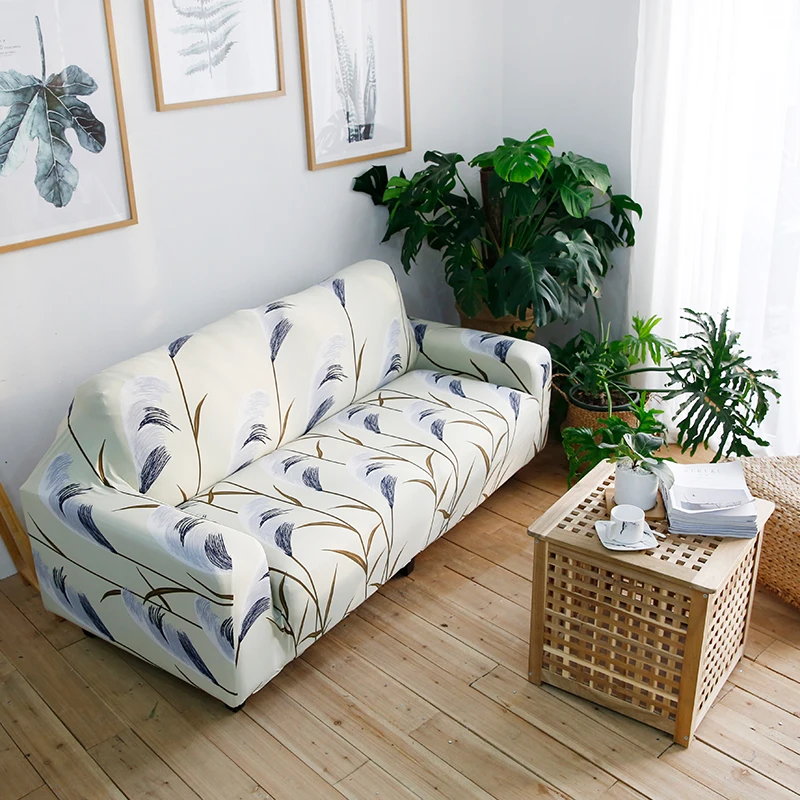 

Simple plant Elasticity sofa Cover All-inclusive Stretch Couch Cover Slipcover Capes Cotton Sofa Furniture Cover for Living Room