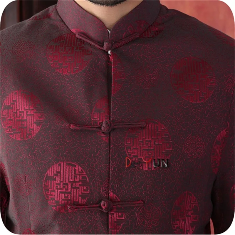 Куртка мужская атласная куртка Кунг фу пиджак с воротником стойкой Размеры S M L XL