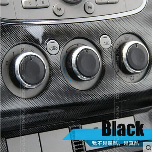 Подходит для FORD FOCUS MONDEO ручка переключателя нагревателя кнопка контроля температуры циферблаты переоборудование поворотный MK2 MK3 аксессуары - Название цвета: Black