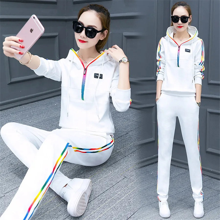 Mode Veste As Meileiya Survêtements Long Femmes Pantalon Zip Chemises Bord Picture Casual Rayé Ensembles Sleeverainbow as Picture Tricoté UwBIqvw