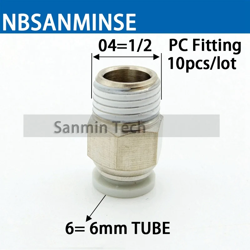 NBSANMINSE блок подготовки воздуха SFC 200 1/4 3/8 1/2 два блока воздушного фильтра Регулятор лубрикатора воздушный компрессор Регулятор Фильтра - Цвет: PC6 04 6mm R1-2 10pc