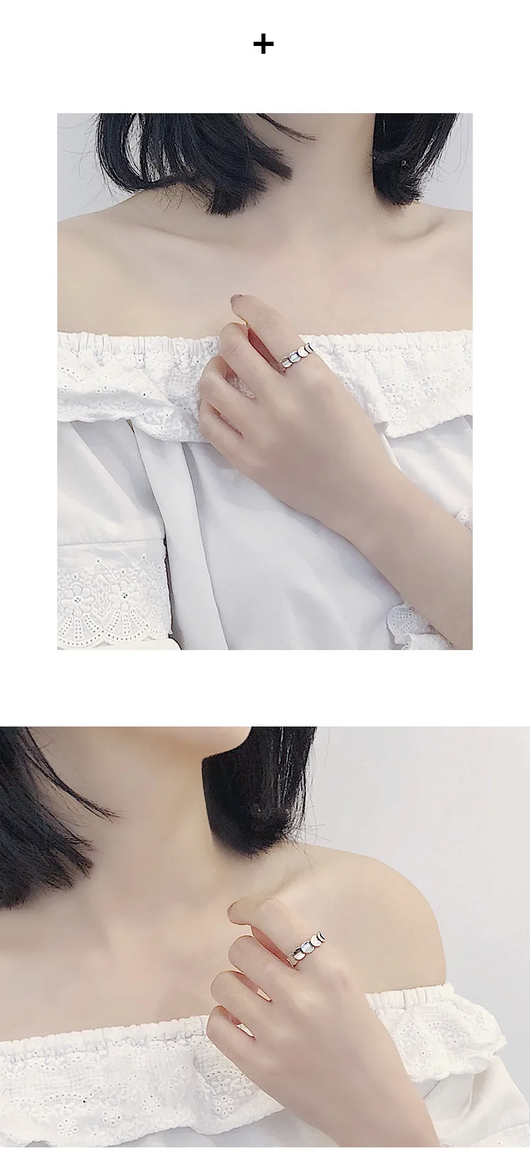 SHANICE Настоящее чистое 925 пробы Серебряное кольцо модное простое гладкое тонкое кольцо с слоями листьев кольцо на палец для женщин ювелирное изделие