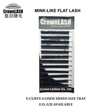 CrownLASH Black Mink-Like D 0,20 8-13 мм плоские ресницы Роскошные ресницы для наращивания очень мягкие вьющиеся