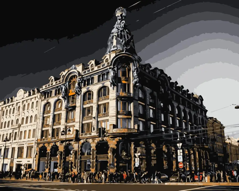 MaHuaf-j620 st. petersburg russia coloring by numbers on canvas paint by numbers kit on canvas wall pictures home decor 