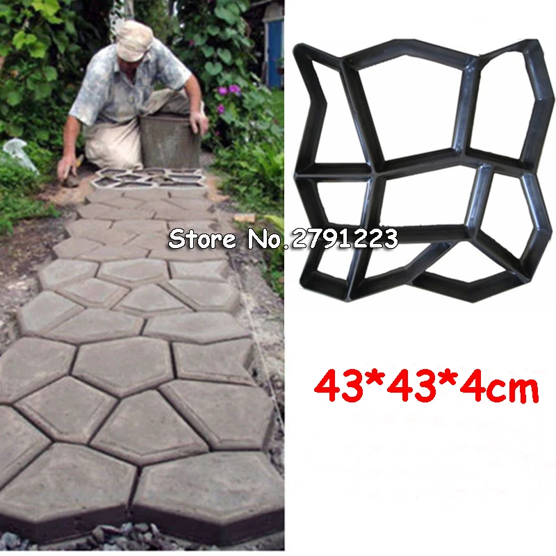 Garden Paving Mold DIY Path Maker Cement Brick Concrete Stone Road Mould 
