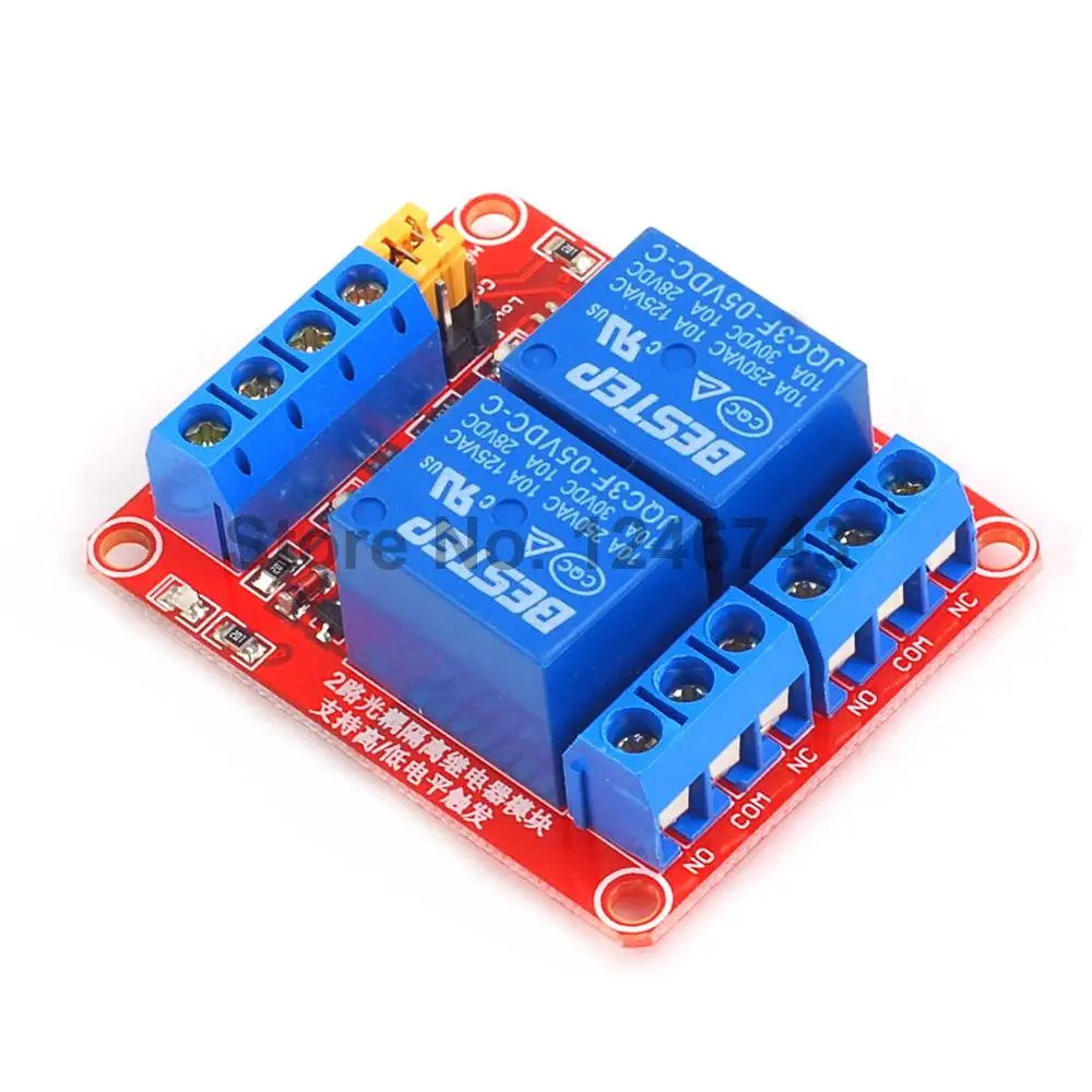 1PCS 5V 2 Channel Relay Module with Opto Isolation Supports High and Low Trigger